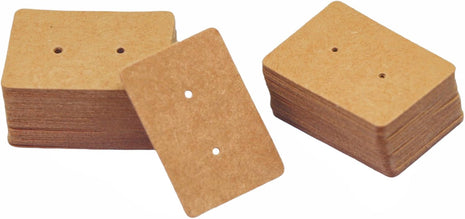 300 PCS Earring Display Cards Kraft Paper Ear Tags Ear Stud Card (Brown)