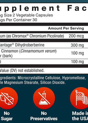 Force Factor Ultra Berberine Enhanced Absorption | with Ceylon Cinnamon, Dihydroberberine & Chromium, 5X Better Absorption, Lasts 2X Longer, 60 Vegetable Capsules