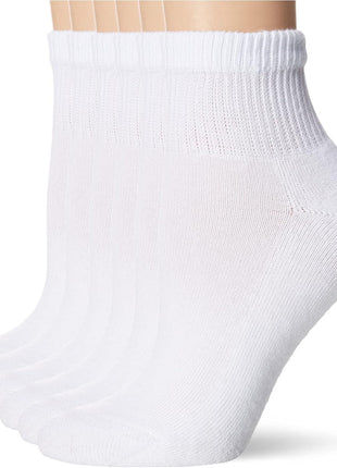 Hanes Women's Crew, Ankle & No Show Socks, 6 Pairs, Cushioned Quarter Socks for Women, Shoe Sizes 5-9 & 8-12