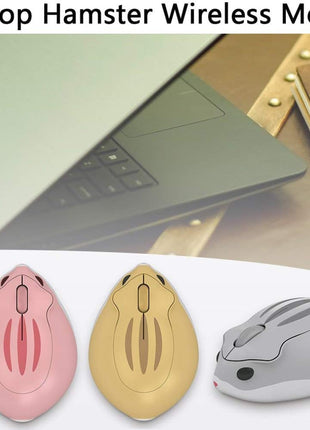 2.4GHz Wireless Mouse Cute Hamster Shape Less Noice Portable Mobile Optical 1200DPI USB Mice Cordless Mouse for PC Laptop Computer Notebook MacBook Gaming Kids Girl Men Women Adults Gift (Pink)