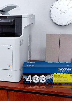 Brother Genuine High Yield Toner Cartridge, TN433Y, Replacement Yellow Toner, Page Yield Up to 4,000 Pages, Amazon Dash Replenishment Cartridge, TN433 | Prints up to 4,000 pages, Amazon Dash replenishment