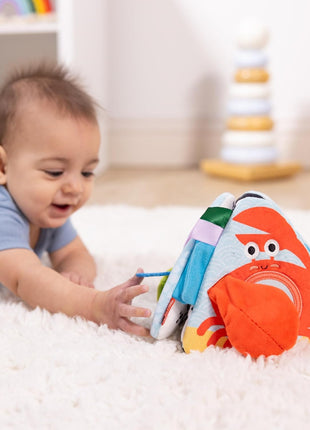 Melissa & Doug Ocean Tummy Time Triangle Infant Baby Toy, Soft Sensory Toy with Textures, Mirror, for Newborns to Ages 6 Months