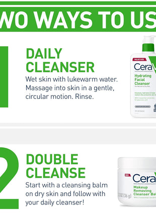 CeraVe Hydrating Cleanser with Hyaluronic Acid, Face Wash for Dry Skin,16oz | Skin Care For Men and Women, Daily Cleanser & Makeup Remover with Glycerin & Ceramides, National Eczema Association Certified
