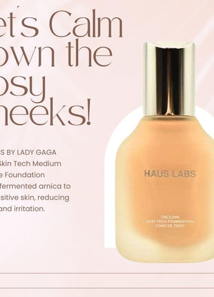 HAUS LABS BY LADY GAGA Triclone Skin Tech Medium Coverage Foundation with Fermented Arnica 210 Light Medium Neutral
