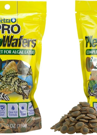Tetra PRO PlecoWafers 5.29 Ounces, Nutritionally Balanced Vegetarian Fish Food for Bottom Feeders, Concentrated Algae Center