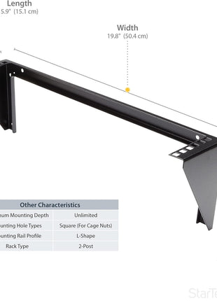 StarTech.com 2U Vertical Wall Mount Patch Panel Bracket - Steel Rack Mount Bracket w/Hardware for 19 inch Network, Server and Data Equipment , TAA (RK219WALLV)