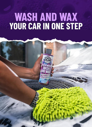 Chemical Guys Extreme Bodywash & Wax Foaming Car Wash Soap - Soap for Foam Cannons, Foam Guns, or Bucket Washes for Cars, Trucks, Motorcycles, RVs, and More, Grape Scent - 16 oz