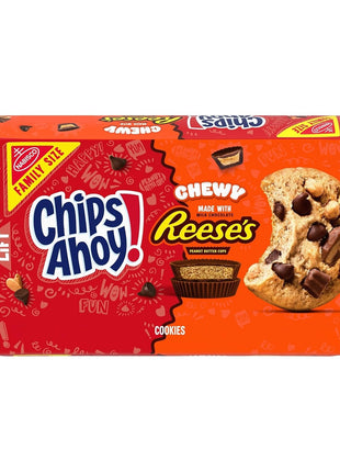 CHIPS AHOY! Chewy Chocolate Chip Cookies with Reese's Peanut Butter Cups, Family Size, 14.25 oz