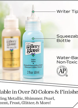 Gallery Glass, Purple Stained Glass 2 fl oz Brilliant Smooth Finish Paint, Perfect for Easy to Apply DIY Arts and Crafts, 20043