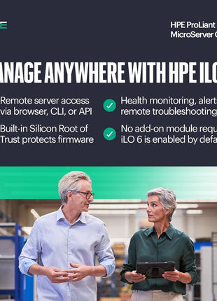 Hewlett Packard Enterprise ProLiant MicroServer Gen11 Tower Server, Intel Pentium Gold G7400 Processor, 16GB Memory, 1TB HDD Storage, External 180W US Power Supply (HPE Smart Choice P74439-005)