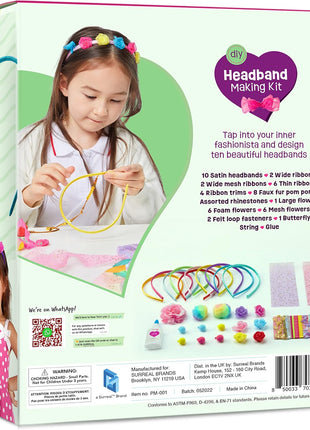 Pretty Me Headband Making Kit for Girls - Arts & Crafts Easter Gift - Make Your Own Fashion Headbands for Kids - DIY Hair Accessories - Gift for Ages 5-12 Year Old Girl - Little Kids Art & Craft Gifts