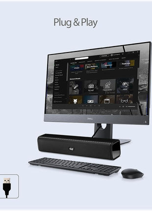 Adesso Xtream S5 USB Sound Bar Speaker for PC Desktop 5W x 2, Black