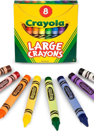 Crayola Large Crayons - Assorted (8 Count), Giant Crayons for Kids & Toddlers, Ages 2+
