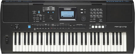 Yamaha PSR-E473, 61-Key Touch-Sensitive Advanced Portable Keyboard with Groove Creator, DJ Controls & Quick Sampling (PSRE473) | 61 Touch-Sensitive Keys, 820 Voices, 64-Note Polyphony, Groove Creator, Quick Sampling, USB Audio and Midi, Built-in Speakers