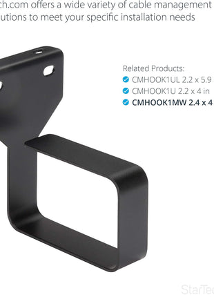 StarTech 1.5U Multi-Directional Vertical 2.4 x 3.9in (6 x 10cm) Server Rack Cable Management D-Ring Hook; Network Rack-Mount Cord Organizer; Cable Manager for 19 inch and 10 inch Cabinets