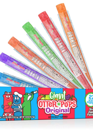 Otter Pops, Giant Original 5.5oz, 27 Ice Pops, Six Zippy Flavors