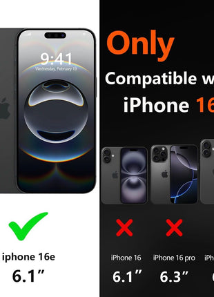 Diverbox for iPhone 16e Case & iPhone 17e Case [Compatible with MagSafe] [Shockproof] [Dropproof] [with Screen Protector ] Heavy Duty Protection Phone Cover (Black)