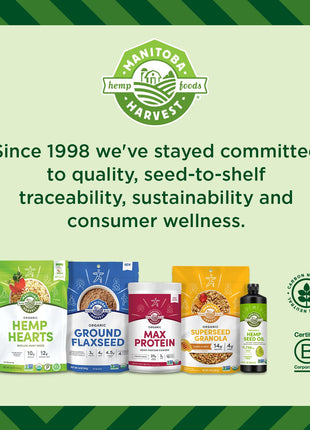 Manitoba Harvest Organic Hemp Hearts, 12oz, 10g Plant Based Protein and 12g Omega 3 & 6 per Srv, Smoothies, yogurt & salad, Non-GMO, Vegan, Keto, Paleo, Gluten Free