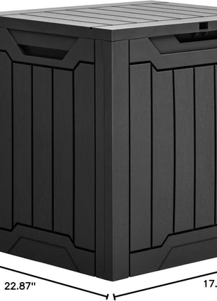 YITAHOME 31 Gallon Outdoor Storage Box, Resin Deck Box and Waterproof Package Delivery Box for Gardening Tools, Pool Supplies, Patio Furniture, Lockable, Black