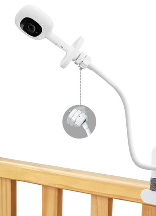 Baby Monitor Clip Mount Compatible with Nanit Pro & Flex Stand, Momcozy BM01/ BM03/ BM04, Babysense MaxView PRO-VBM55TX, 16 inches Flexible Crib Clamp Mount for Cameras with 1/4 Threaded Hole