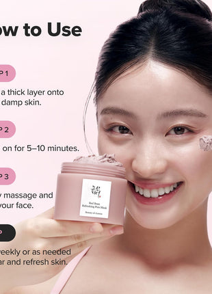 Beauty of Joseon Red Bean Pore Refreshing Mask Mud Cream Hydrating Wash Off Pack, Pore Cleansing Exfoliator, Korean Skin Care for Men and Women 140ml, 4.73 fl.oz