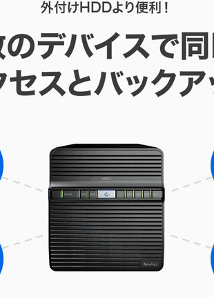 Synology DS423 Family & Business Backup - Secure File Sharing, Photo Vault & Video Surveillance (4-Bay Diskless NAS)