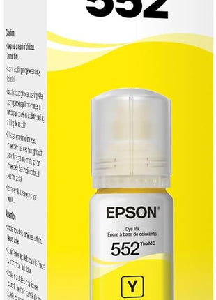 Epson 552 EcoTank Ink Ultra-high Capacity Bottle Yellow (T552420-S) Works with ET-8500, 8550