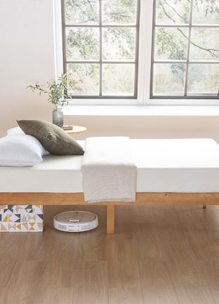 Mellow Naturalista Classic   12 Inch Solid Wood Platform Bed with Wooden Slats, No Box Spring Needed, Easy Assembly, Queen, Pine