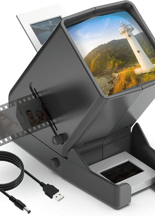 DIGITNOW 35mm Slide Viewer, 3X Magnification and Desk Top LED Lighted Illuminated Viewing and Battery Operation-for 35mm Slides & Positive Film Negatives 4AA Batteries Included