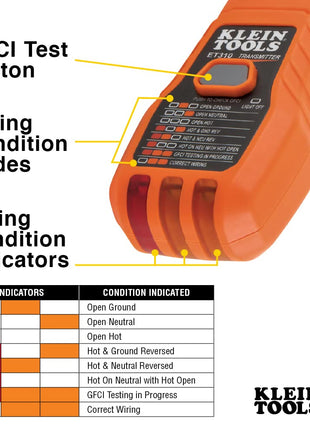 Klein Tools ET310 AC Circuit Breaker Finder, Electric and Voltage Tester with Integrated GFCI Outlet Tester