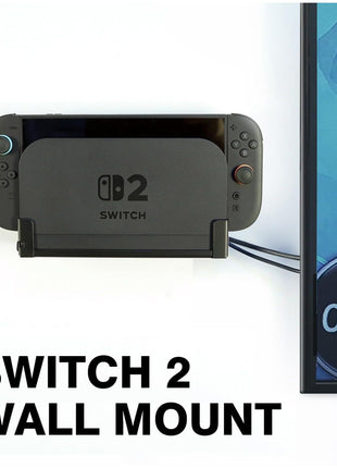 Monzlteck Wall Mount Bracket for Switch 2 Dock, Left Side TV Mount, Metal Construction, Space-Saving Design