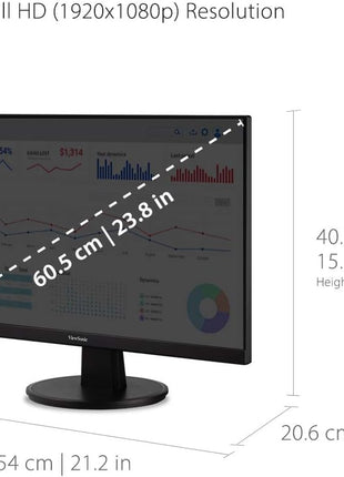 ViewSonic VA2447-MH 24 Inch Full HD 1080p Monitor with 100Hz, FreeSync, Ultra-Thin Bezel, Eye Care, HDMI, VGA Inputs for Home and Office