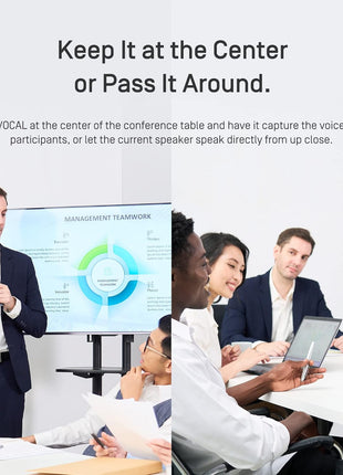IPEVO Vocal AI Beamforming Bluetooth Speakerphone for Conferencing, Video Calls, Online Meetings, Hybrid Work, Meeting Rooms, Microphone with Noise Reduction
