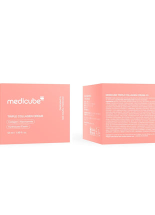 Medicube Triple Collagen Cream - Hydrating & Firming Moisturizer with Hyaluronic Acid, Premium Elastin, Shea Butter - Wrinkle Care & Boosts Elasticity - Korean Skincare, 1.69 oz