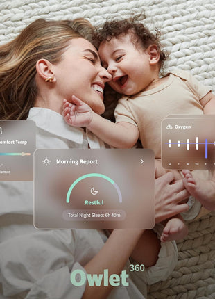 Owlet Dream Sock Smart Wearable Baby Monitor Tracks Heart Rate & Oxygen in Real Time Parents Receive Alerts, Sleep Insights & More via App - Mint