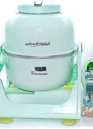 WonderWash Portable Washing Machine for Apartment & Tiny Spaces - Manual Hand Clothes Washer with Retro Design - Clean Laundry Anywhere with Our Countertop, Non-Electric, Small Washer - Mint Green
