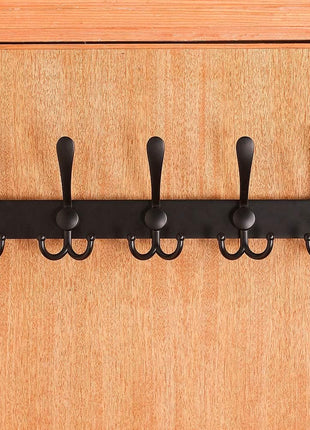 Over The Door Hooks,Coat Rack for Hanging Clothes Hat Towel (Heavy Duty Black 1pcs) ...