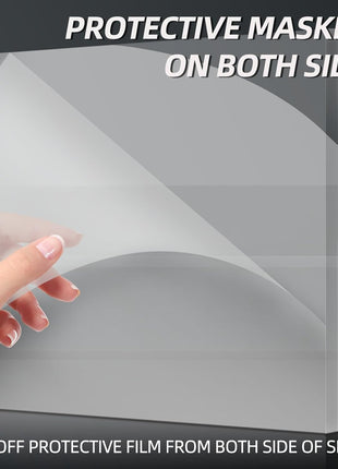 CALPALMY (2 Pack) 1/8 inch Thick Clear Acrylic Sheets - 24 inch x 36 inch Pre-Cut Plexiglass Sheets for Craft Projects, Signs, Display Cases, Sneeze Guard and More - Cut with Engraver, Power Saw or Hand Tools