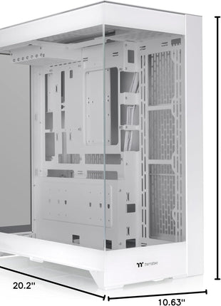 CTE E550 TG Snow Mid Tower ATX Case; 3 Tempered Glass Panels; Hidden-Connector Motherboard Support; Three-Way VGA Installations; Dual Chamber Design; CA-1Z8-00M6WN-00; 3 Year Warranty