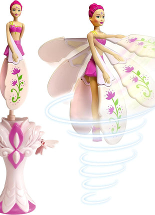 Sky Dancers Flying Doll, Pull-String Toy, No Batteries, Fuchsia Fantasy | Really flies; Pull-string powered; No batteries; Indoor/outdoor play; Screen-free fun; Ages 6+