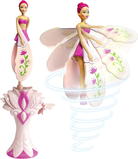 Sky Dancers Flying Doll, Pull-String Toy, No Batteries, Fuchsia Fantasy | Really flies; Pull-string powered; No batteries; Indoor/outdoor play; Screen-free fun; Ages 6+