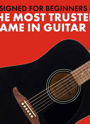 Fender California Debut Redondo Series Beginner Acoustic Guitar, Black | Acoustic guitar for beginners adults, slim neck, starter-friendly, 2-year warranty, under $300, vs Yamaha