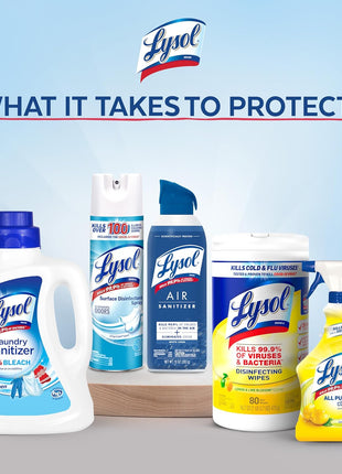 Lysol Disinfectant Spray, Household Essential Cleaning Supplies, Multi Purpose Room Spray, Antibacterial Sanitizer Spray, Upholstery Deodorizer, Home and Bathroom, Crisp Linen,19 Fl Oz (Pack of 2)