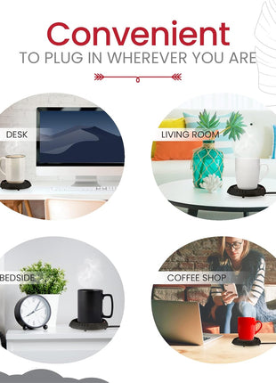 Candle Warmer Plate Safely Releases Scents Without a Flame  Used as Candle Jar Warmer, Candle Melter, Coffee Warmer, Mug Warmer, Cup Warmer in Your Home & Office (Black)