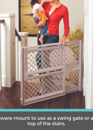 Toddleroo by North States - Supergate Ergo Baby Gate: Plastic Baby Gate for Stairs & Doorways - Adjustable Indoor Safety Gate - Made in USA - 26 to 42 Inches Wide - 26 Inches Tall - Sand