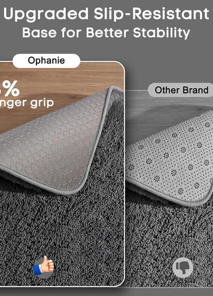 Ophanie Small Rug Non Slip Throw Bedside Area Rugs, Fluffy Soft Grey Mini Bedroom Carpet, Affordable Door Entryway Indoor Inside Front Entrance Dog 2x3 Mat with Over 99 pcs Pile fibers