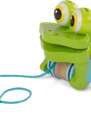 Melissa & Doug First Play Frolicking Frog Wooden Pull Toy
