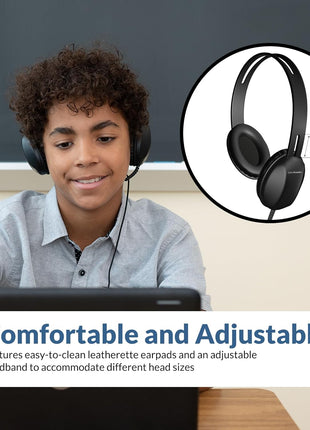 Cyber Acoustics Lightweight 3.5mm Headphones - Great for use with Cell Phones, Tablets, Laptops, PCs, Macs (ACM-4004)