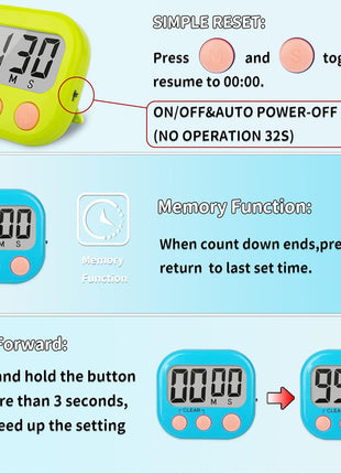 Classroom Timers for Teachers Kids Large Magnetic Digital Timer 2 Pack