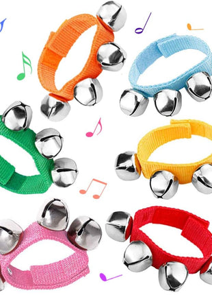 POPLAY 6 PCS Percussion Instruments, Wrist Bells Jingle Bells Musical Rhythm Toys